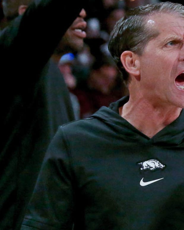 Razorbacks coach Eric Musselman against Mississippi State